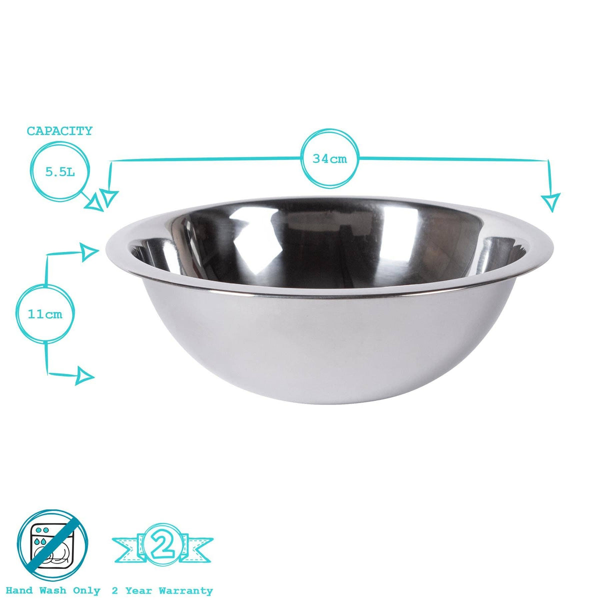 5.5L Stainless Steel Mixing Bowl - By Argon Tableware