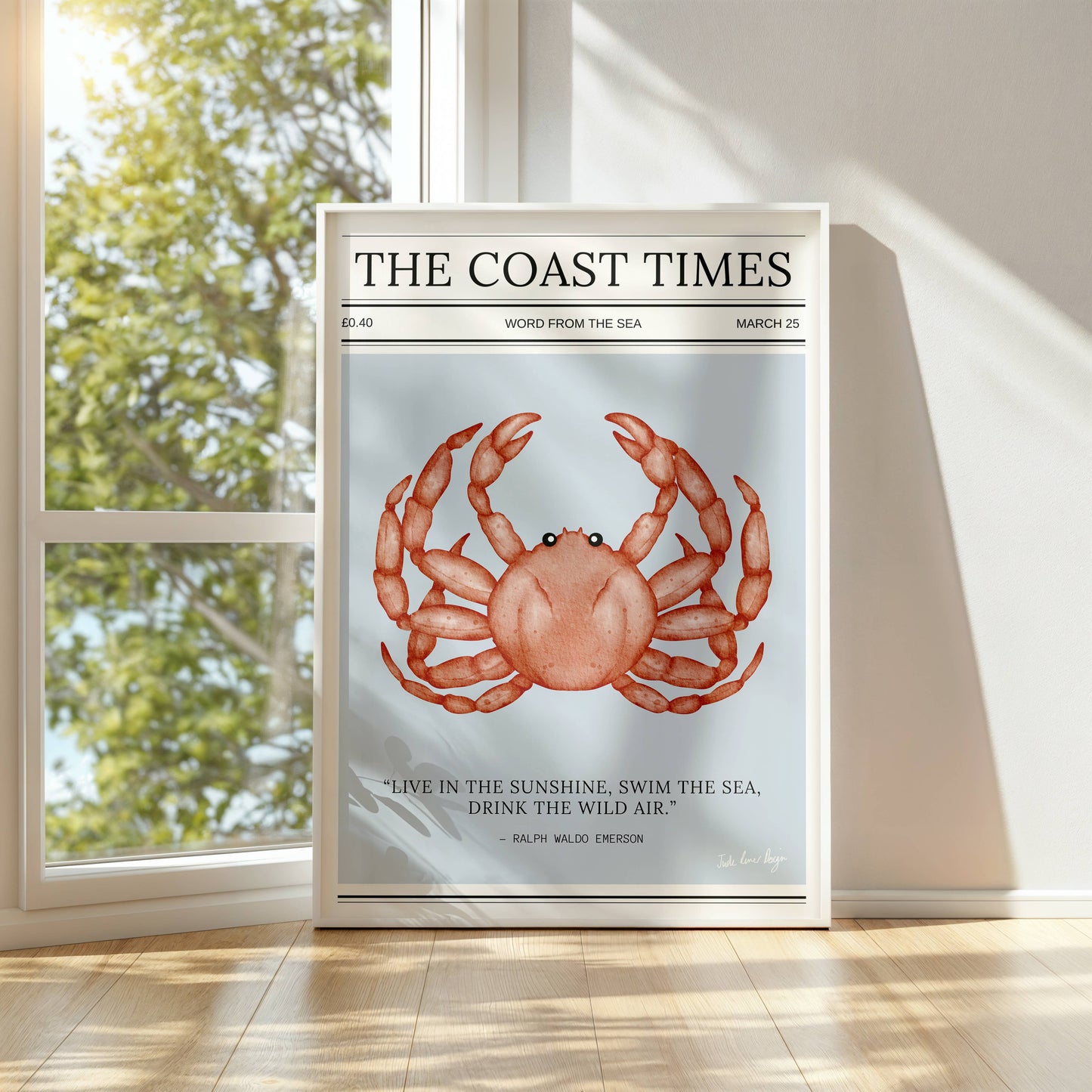 Coastal Typography Print - The Coast Times : A3