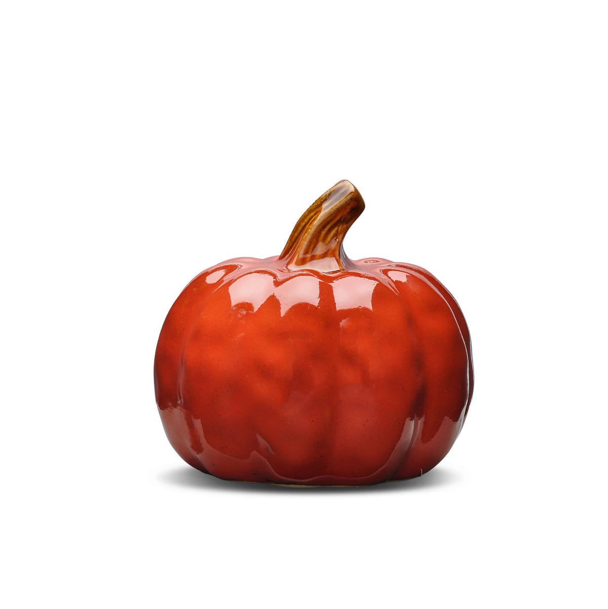 Large Burnt Orange Stoneware Pumpkin