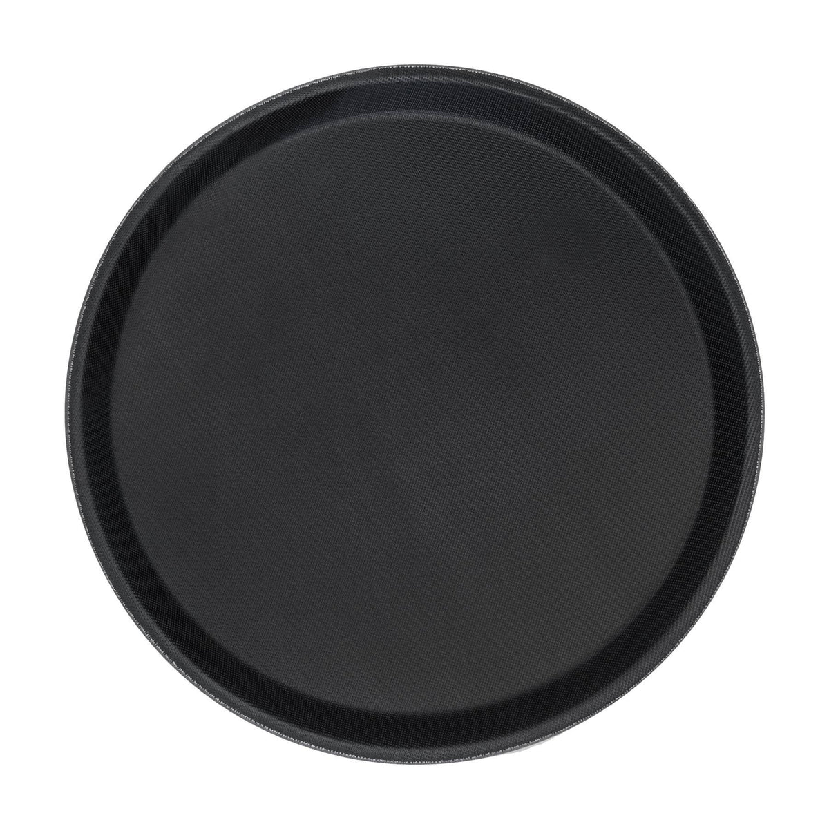 Black 27.5m Round Non-Slip Serving Tray - By Argon Tableware