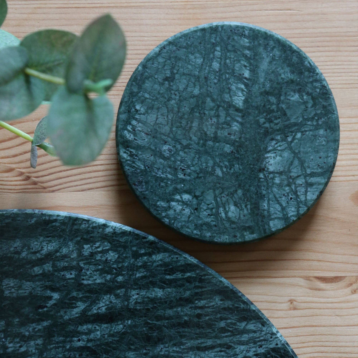 Round Marble Coaster - Green