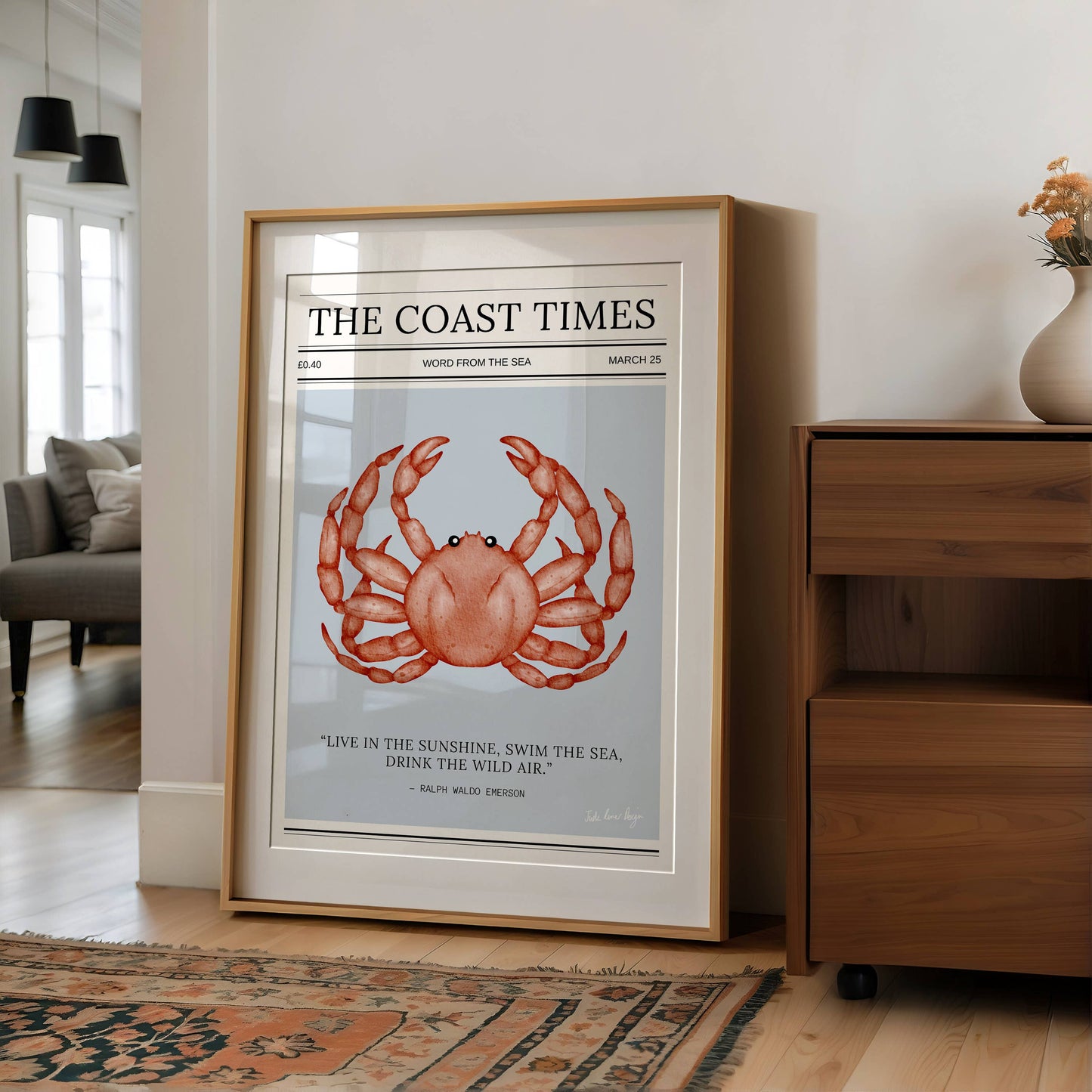 Coastal Typography Print - The Coast Times : A3