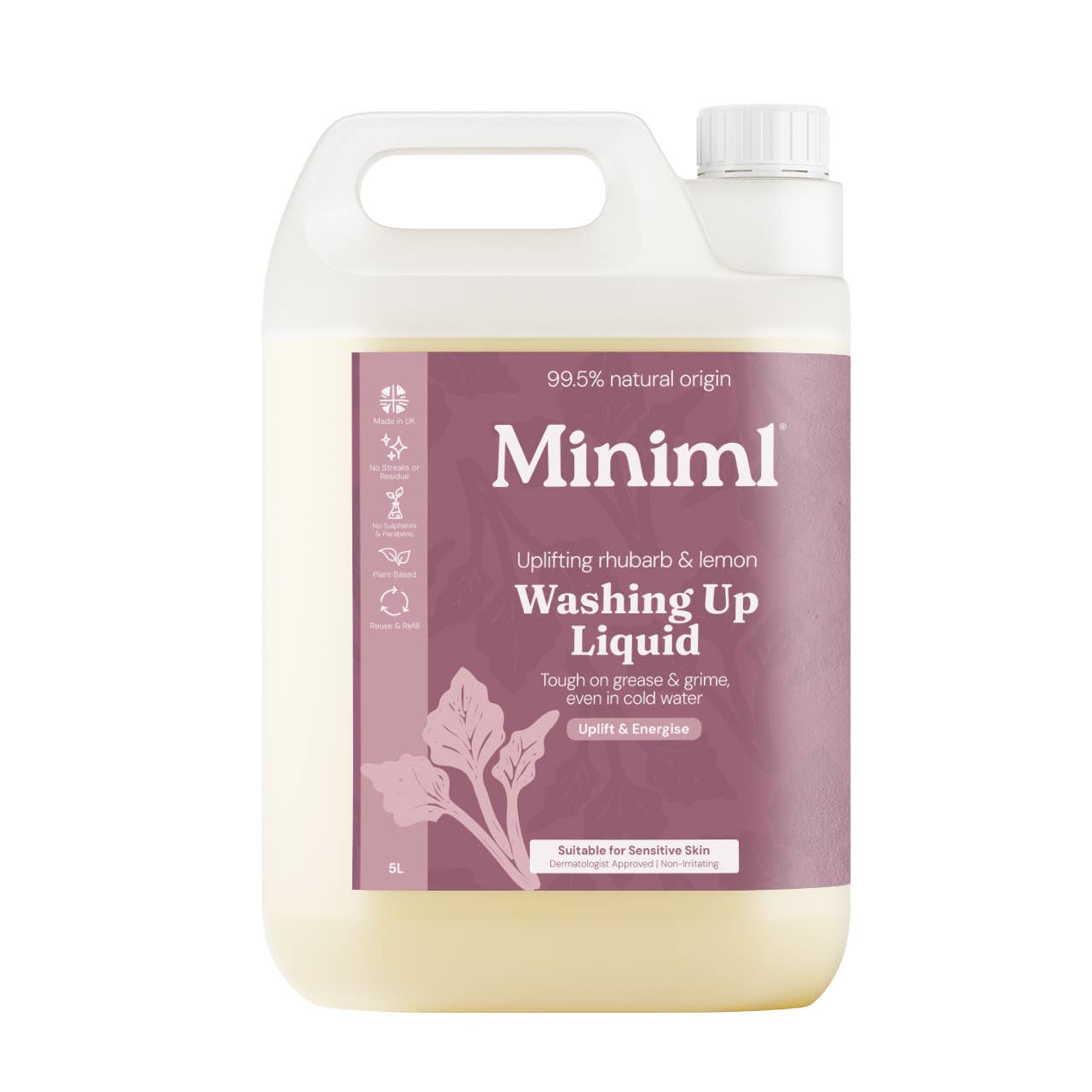 Washing Up Liquid - Uplifting Rhubarb + Lemon - 5L Refill: 5L Refill