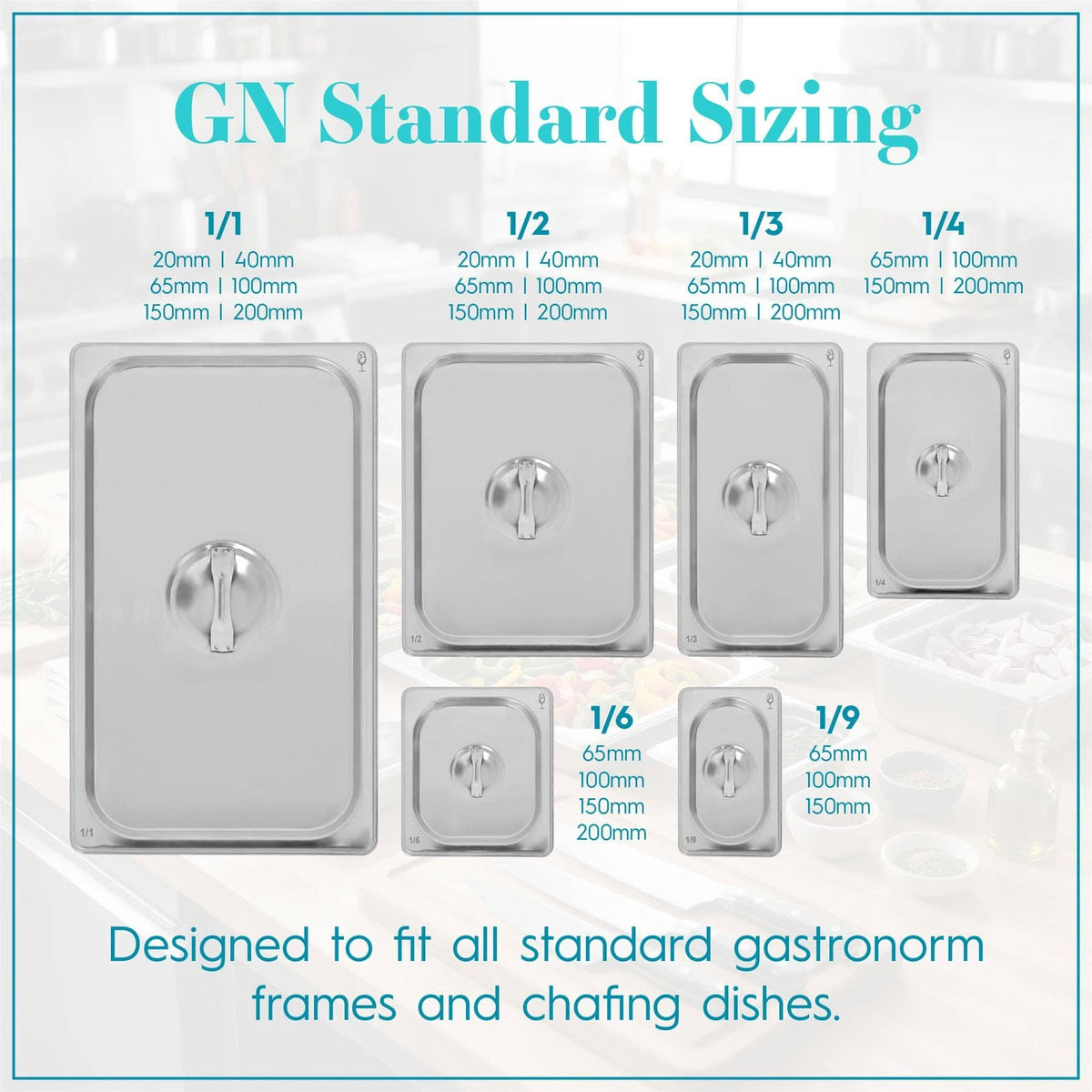 Stainless Steel Gastronorm Container - 1/9 100mm - 800ml