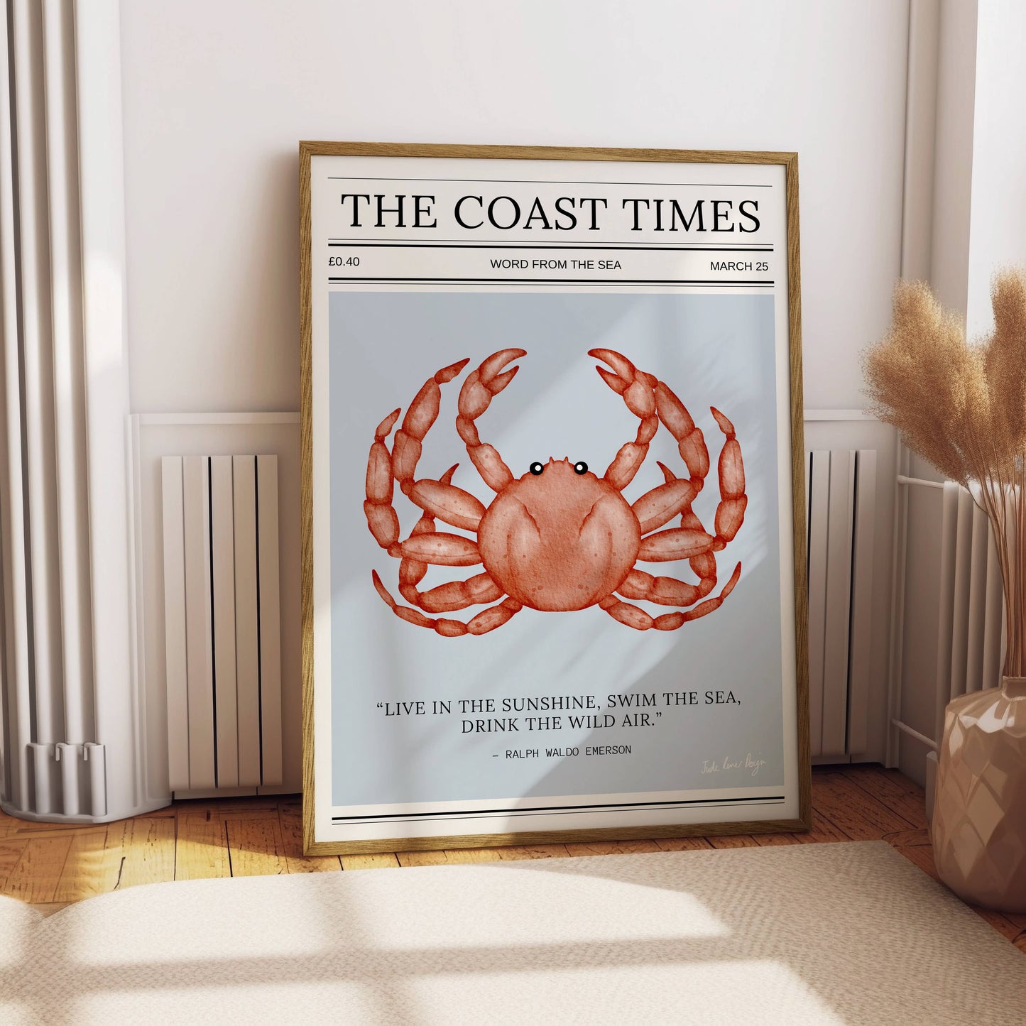 Coastal Typography Print - The Coast Times : A3