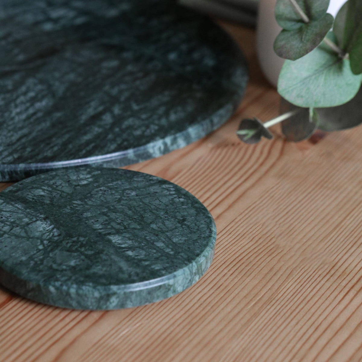 Round Marble Coaster - Green