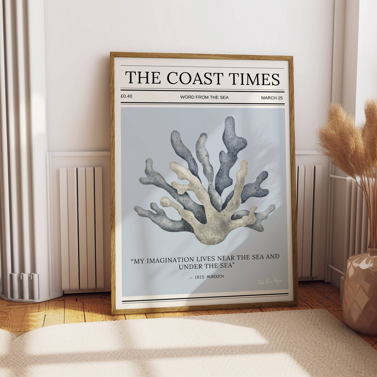 Coastal Typography Print - The Coast Times: A3