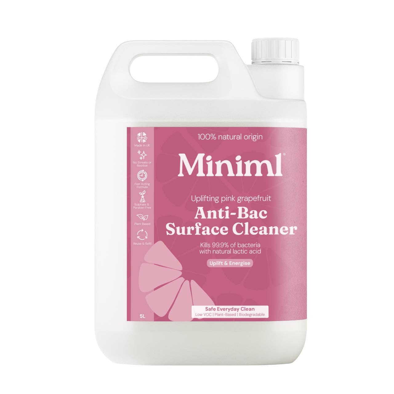 Anti-Bac Surface Cleaner - Pink Grapefruit 5L Refill: 5L Refill